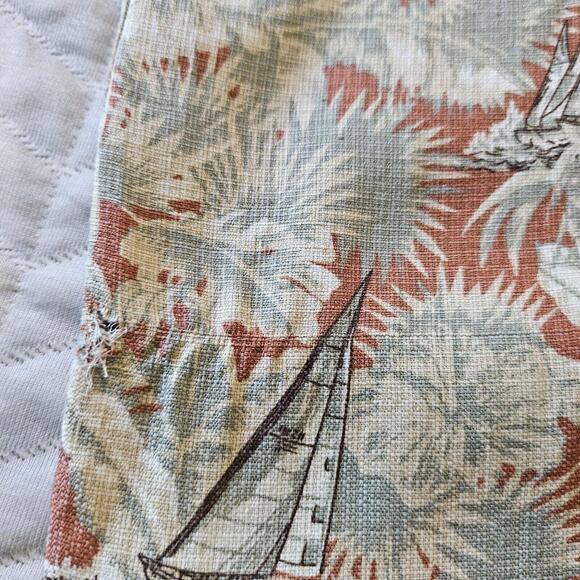 Vintage Dockers Men's Wood Button Up Floral Sail Boat Plus Size 3XL 75% Silk - Picture 3 of 9